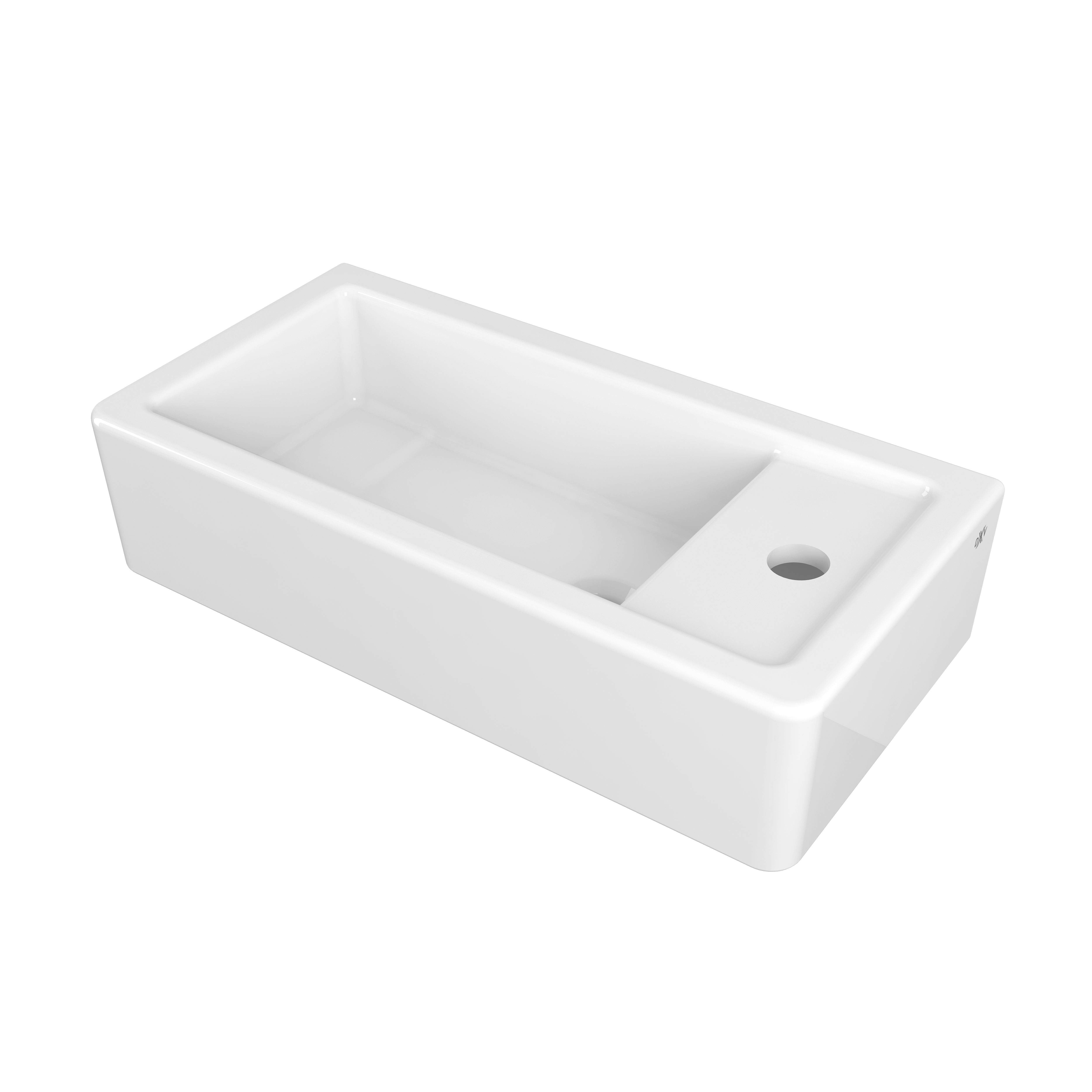 Cossu 20 in. Wall Hung Bathroom Sink, Single Hole with Right Hand Drain